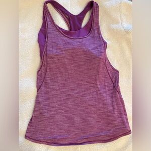 Lululemon On Track Tank Top Aurora’s Built In Bra Women’s Size 8 in Purple